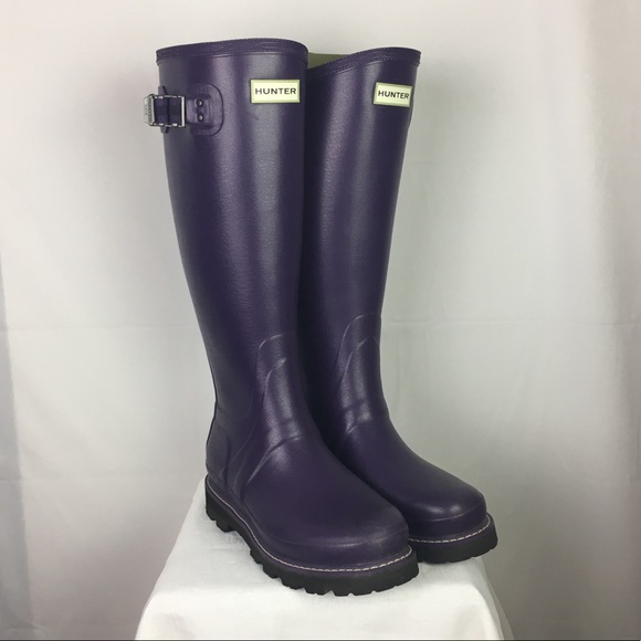 Hunter Balmoral Rain Boots | Purple | Size 8